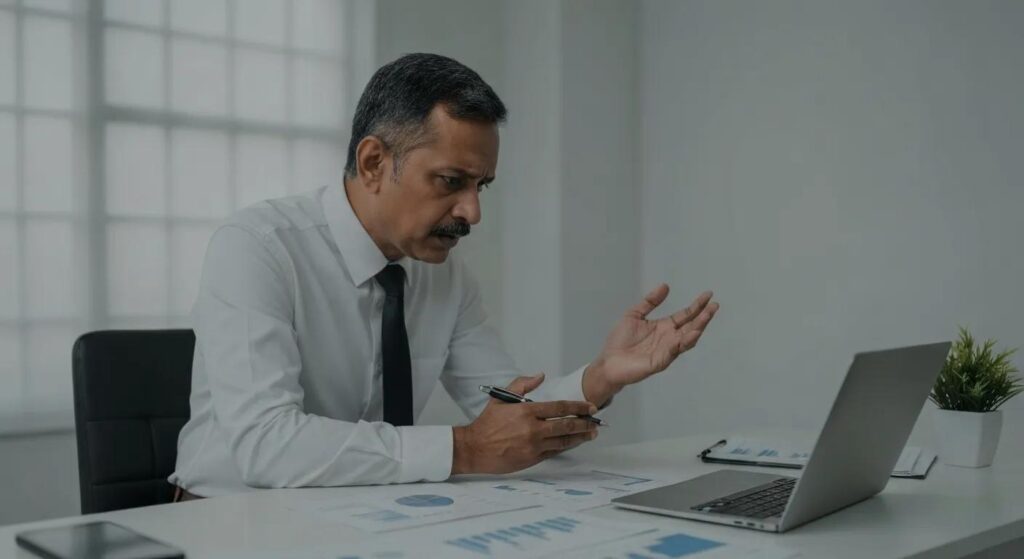 Business owner facing budgeting challenges in digital marketing