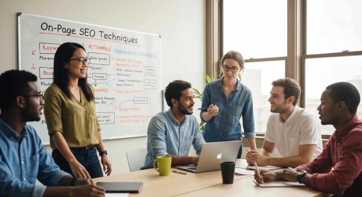 Team collaboration on on-page SEO techniques and strategies